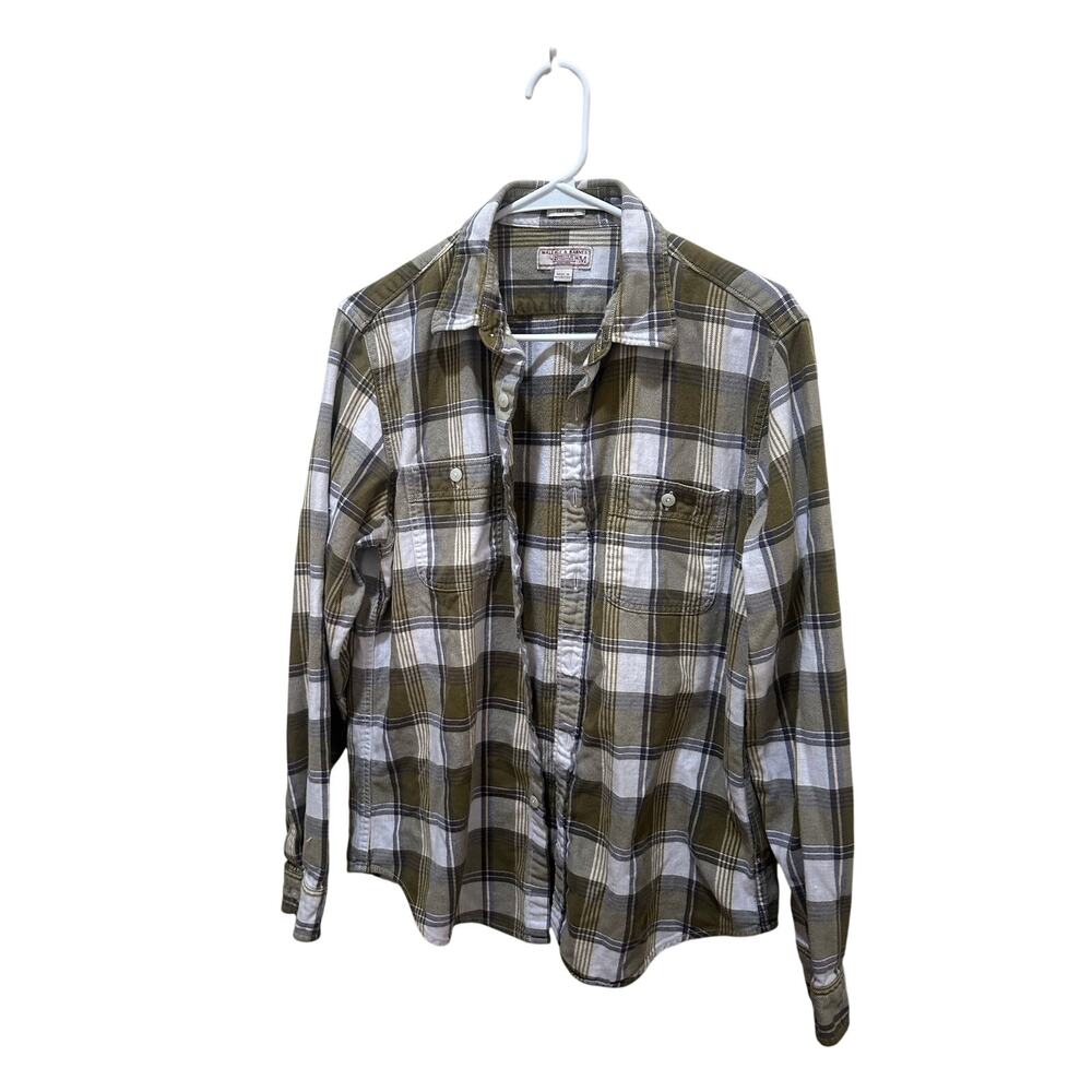 Wallace & Barnes Men’s Plaid Classic Flannel Cotton Button LongSleeve Shirt Sz M